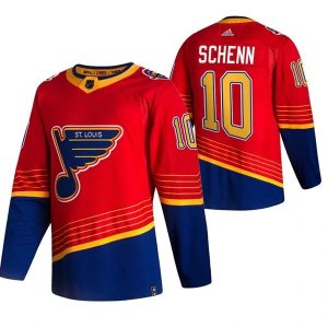 St. Louis Blues Trikot Brayden Schenn 10 2022 Reverse Retro Rot Authentic